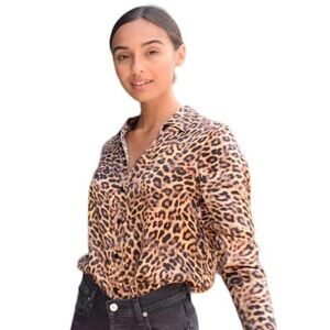 HARLOW Y2K ANIMAL PRINT VELVET LONG SLEEVE 3/4 ZIP PULLOVER TOP
